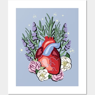 Heart with flowers Posters and Art